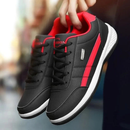 Men's orthopedic leather sneakers featuring a cushioned sole, designed for comfort and versatility, perfect for casual wear and everyday activities. 8