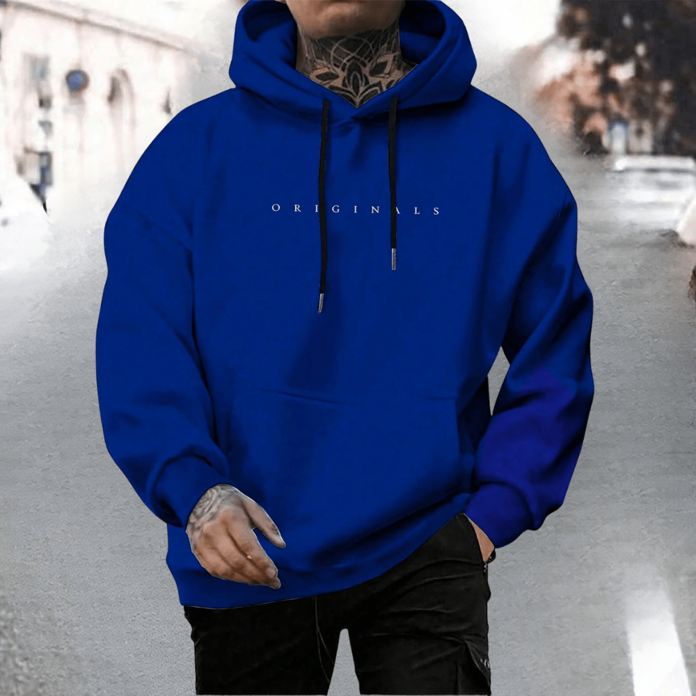 Men's oversized cotton hoodie featuring an adjustable hood and front pocket, ideal for casual wear and comfort. 6