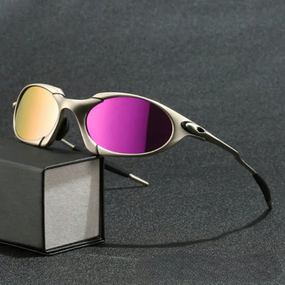 Men's polarized sport sunglasses featuring a lightweight metal frame and UV protection, ideal for outdoor activities and athletic use. 4