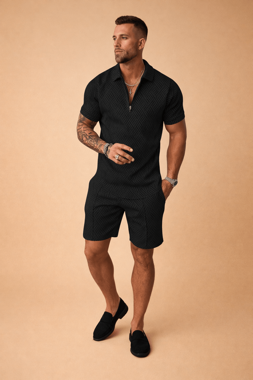Men's Polo Shirt and Shorts Set for Casual Wear – Smart Comfortable Summer Outfit 0