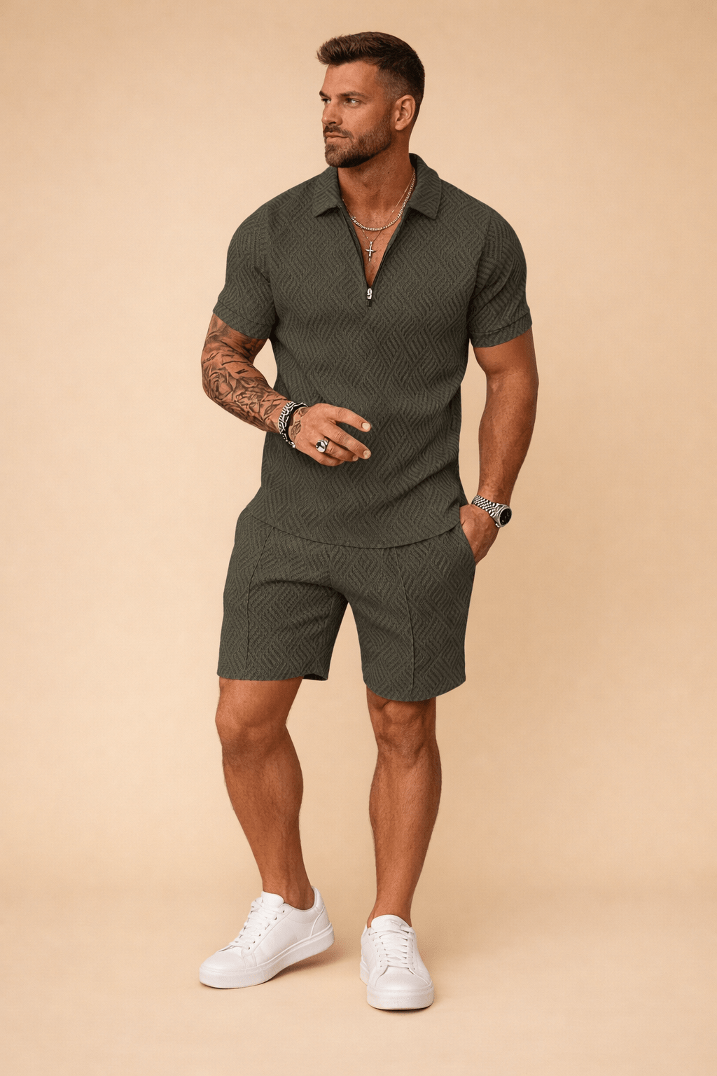 Men's Polo Shirt and Shorts Set for Casual Wear – Smart Comfortable Summer Outfit 1