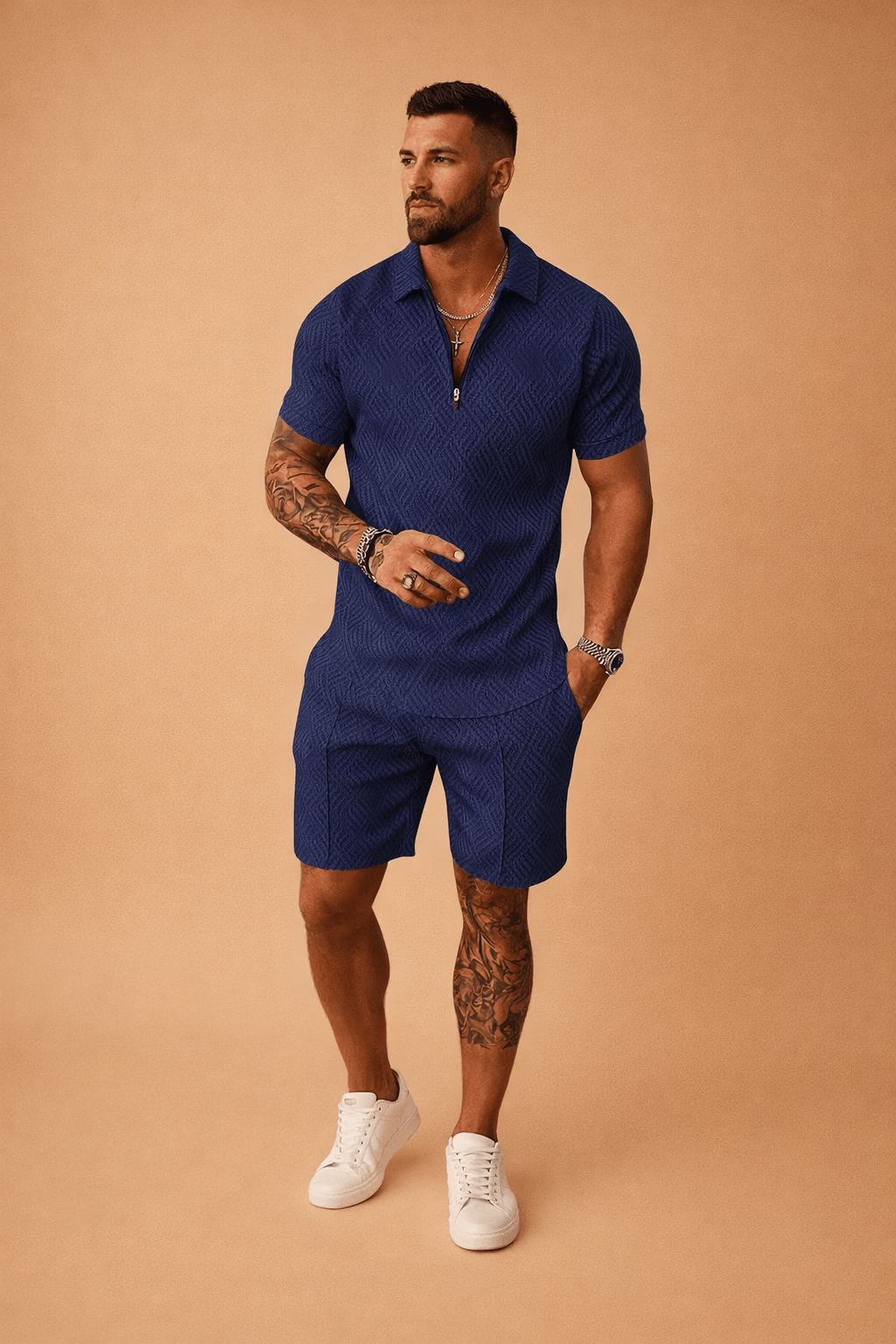 Men's Polo Shirt and Shorts Set for Casual Wear – Smart Comfortable Summer Outfit 3