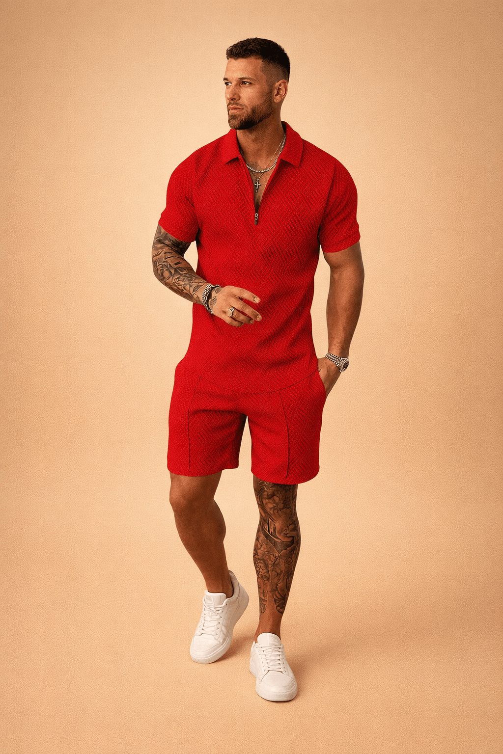 Men's Polo Shirt and Shorts Set for Casual Wear – Smart Comfortable Summer Outfit 4