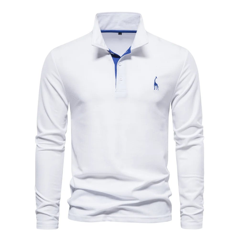 Men's polo shirt featuring a button neck closure, made from breathable cotton fabric, designed in a classic casual style for versatile everyday wear. 1