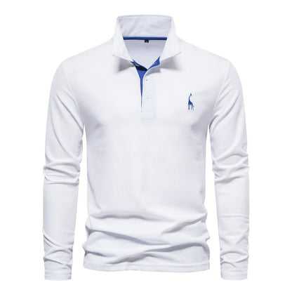 Men's polo shirt featuring a button neck closure, made from breathable cotton fabric, designed in a classic casual style for versatile everyday wear. 1