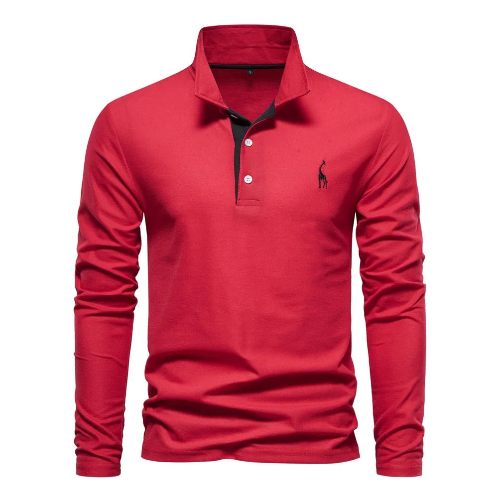 Men's polo shirt featuring a button neck closure, made from breathable cotton fabric, designed in a classic casual style for versatile everyday wear. 0