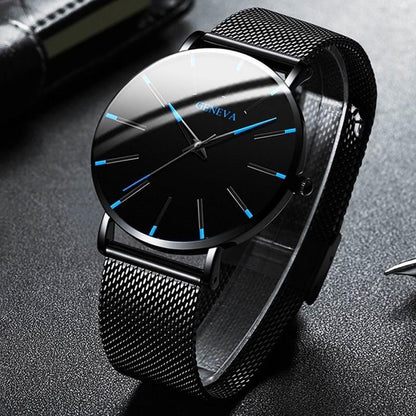 Men's quartz watch featuring a minimalist design and a durable stainless steel case, perfect for everyday elegance. 0