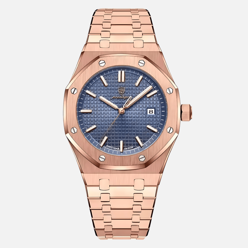 Men's quartz watch featuring a classic stainless steel design, Roman numeral dial, and water-resistant capabilities. 4