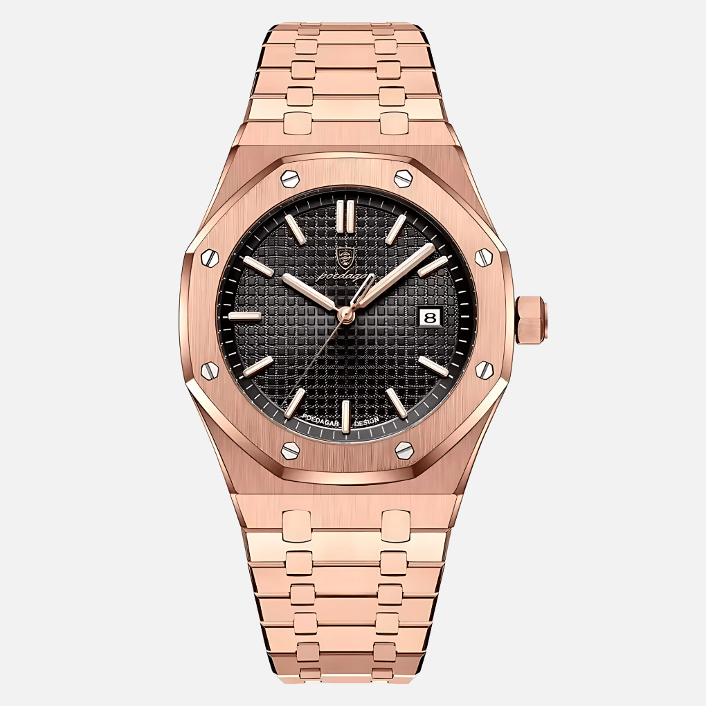 Men's quartz watch featuring a classic stainless steel design, Roman numeral dial, and water-resistant capabilities. 6