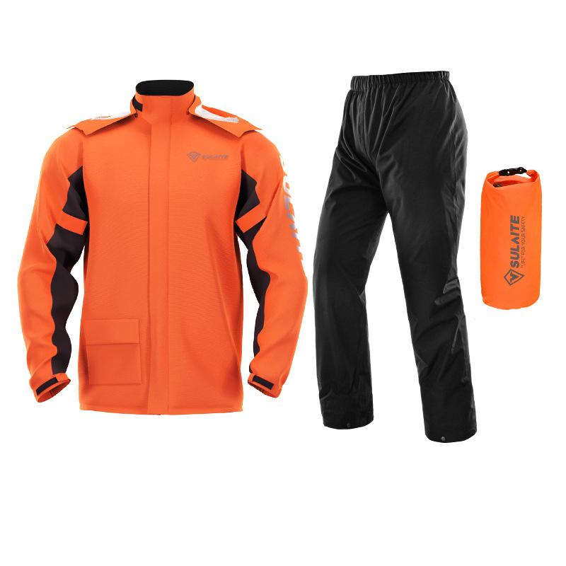 Men's waterproof rain gear suit featuring a windproof design, made from lightweight durable polyester, ideal for outdoor activities like hiking and camping. 5