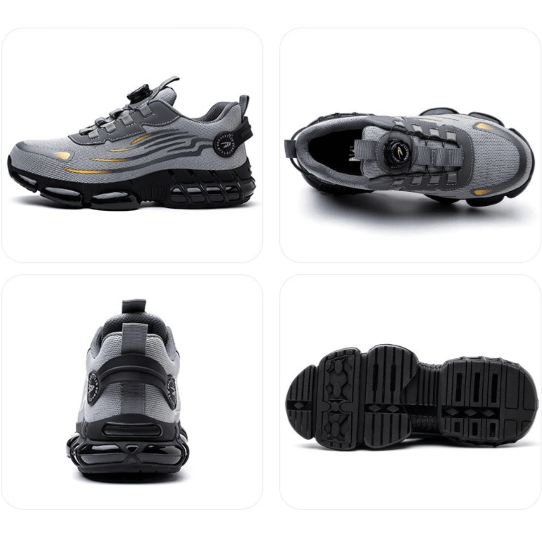 Men's safety work shoes featuring a non-slip grip and quick twist lock design, offering durability, slip resistance, comfort, and stability for all-day wear 6