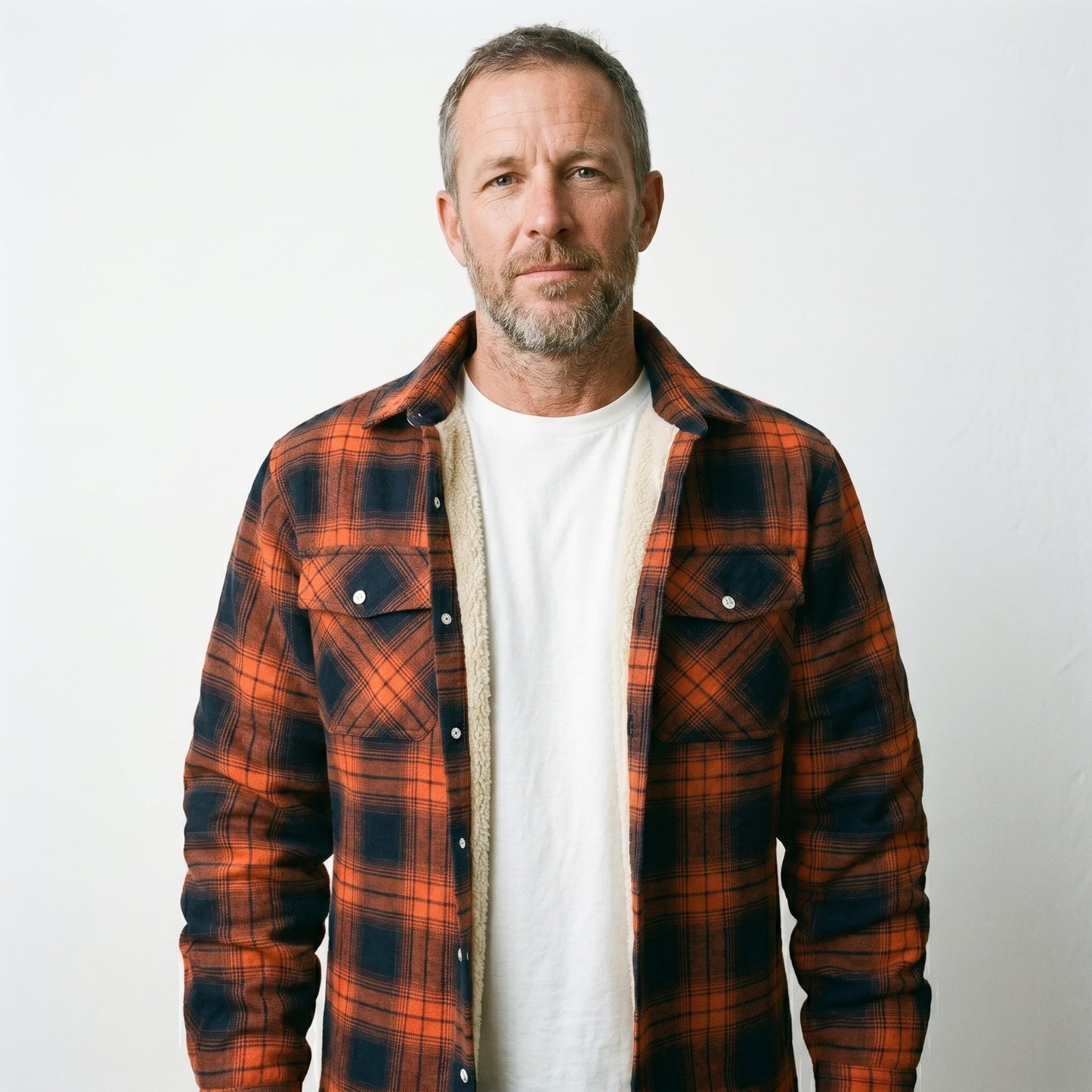 Men's Sherpa-Lined Plaid Jacket with Button-Down Front and Two Chest Pockets for Ultimate Comfort and Style 4