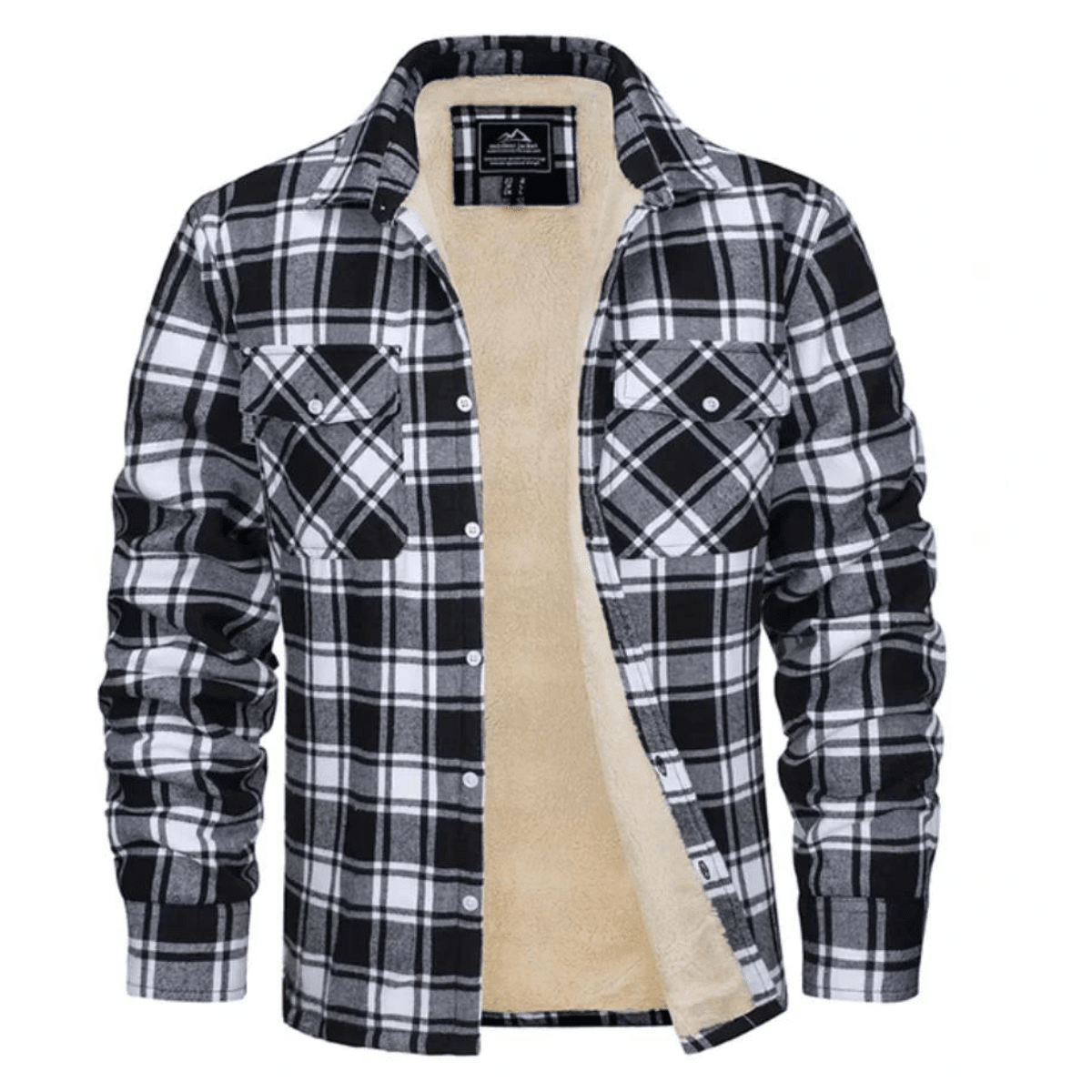 Men's Sherpa-Lined Plaid Jacket with Button-Down Front and Two Chest Pockets for Ultimate Comfort and Style 9