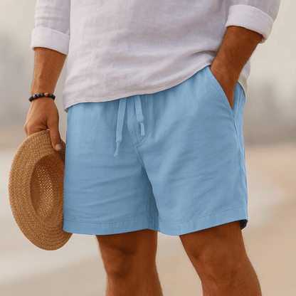 Men's shorts made from a breathable cotton-linen blend, featuring a relaxed fit ideal for summer comfort and casual outings. 6