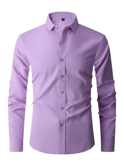 Men's slim fit shirt featuring a button closure, designed for a modern versatile look suitable for casual or semi-formal occasions. 3