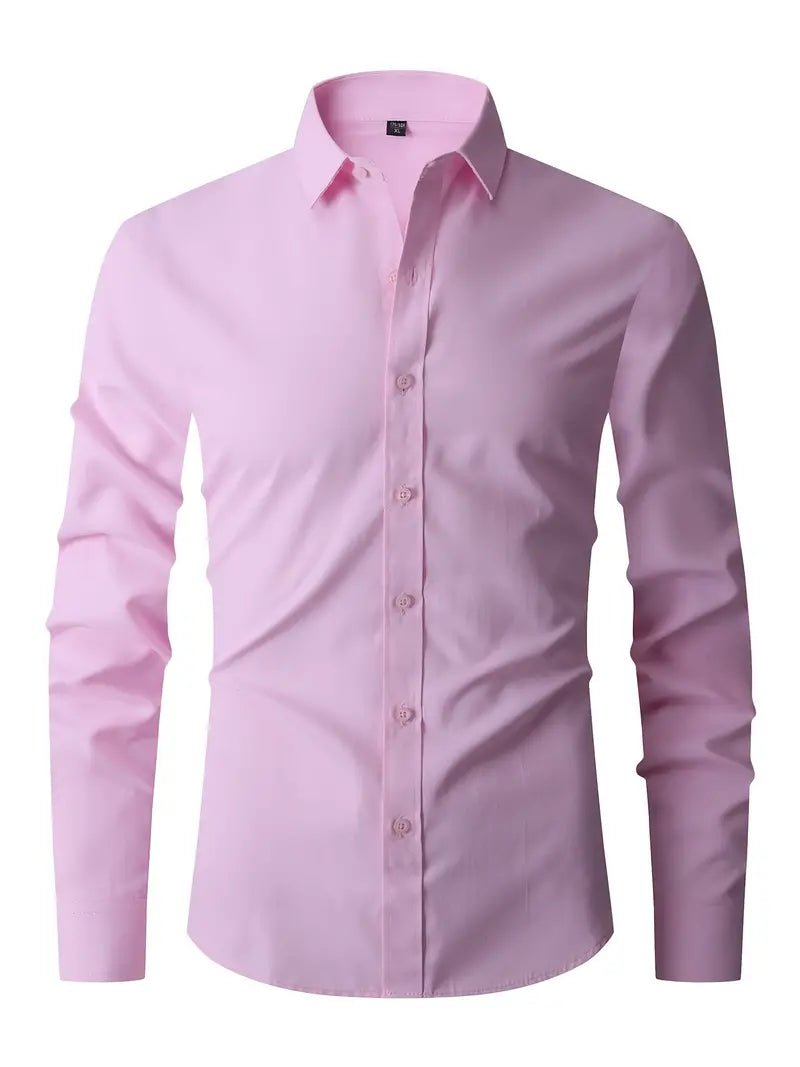 Men's slim fit shirt featuring a button closure, designed for a modern versatile look suitable for casual or semi-formal occasions. 6