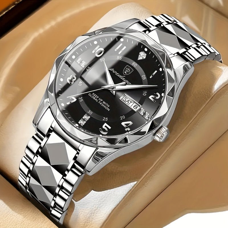 Men's sports watch featuring a dual display and chronograph function, designed in a sleek waterproof silver finish, ideal for active lifestyles. 5