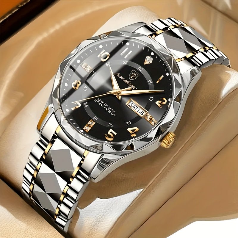 Men's sports watch featuring a dual display and chronograph function, designed in a sleek waterproof silver finish, ideal for active lifestyles. 2