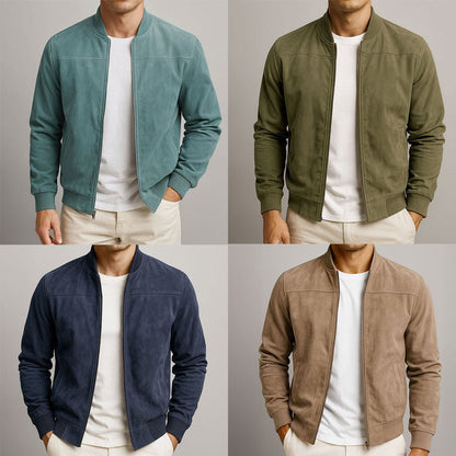 Men's summer jacket featuring a suede look finish, lightweight design, and modern fit, crafted from durable polyester for a stylish and comfortable wear. 6