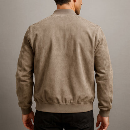 Men's summer jacket featuring a suede look finish, lightweight design, and modern fit, crafted from durable polyester for a stylish and comfortable wear. 5