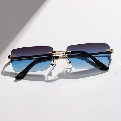 Men's sunglasses featuring a lightweight metal frame and frameless design, providing UV protection for stylish and comfortable outdoor wear. 3