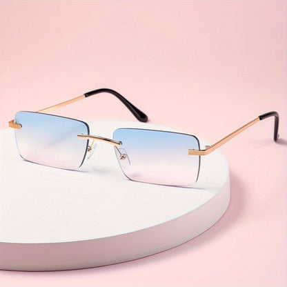 Men's sunglasses featuring a lightweight metal frame and frameless design, providing UV protection for stylish and comfortable outdoor wear. 0