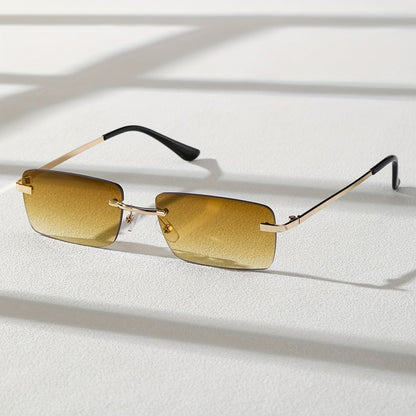 Men's sunglasses featuring a lightweight metal frame and frameless design, providing UV protection for stylish and comfortable outdoor wear. 6