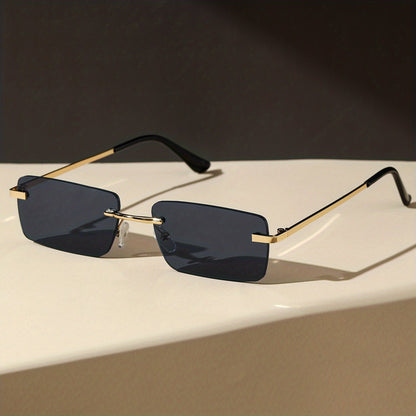 Men's sunglasses featuring a lightweight metal frame and frameless design, providing UV protection for stylish and comfortable outdoor wear. 10