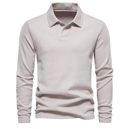 Men's sweater made from soft knit fabric, featuring a modern classic design in an elegant neutral color, ideal for versatile styling in any wardrobe. 0