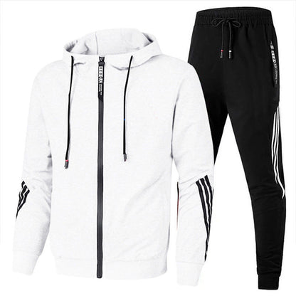 Men's tracksuit featuring breathable fabric, designed for sports and casual wear, crafted from a blend of cotton and polyester with a modern design. 2