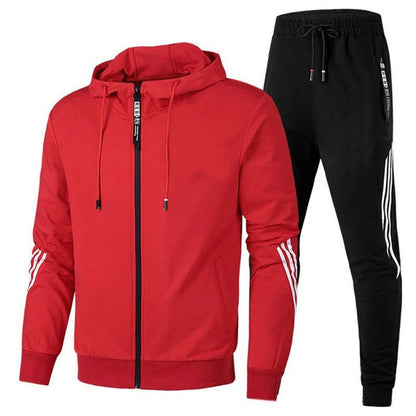Men's tracksuit featuring breathable fabric, designed for sports and casual wear, crafted from a blend of cotton and polyester with a modern design. 4
