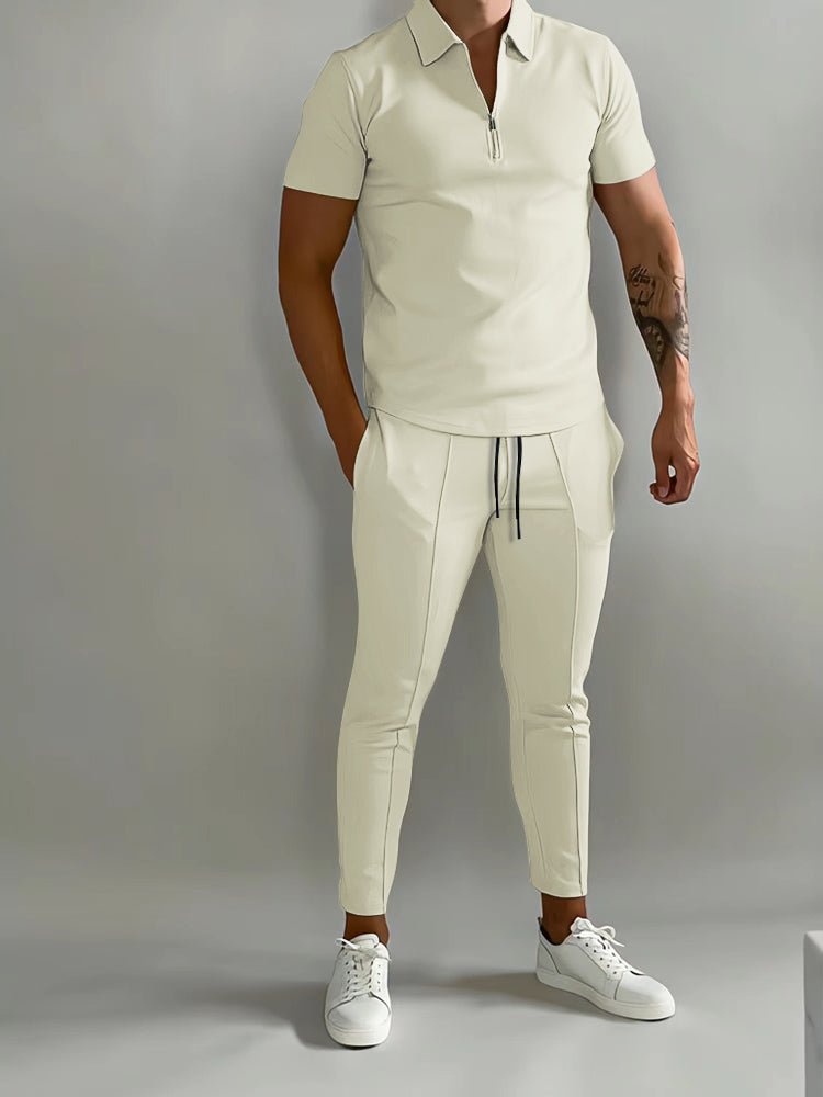 Men's lightweight tracksuit made from versatile polyester, designed for activewear, suitable for both indoor and outdoor activities. 0