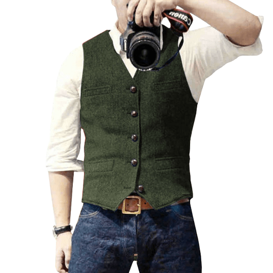 Men's waistcoat featuring timeless elegance and easy maintenance, crafted from high-quality fabric, perfect for versatile styling in formal and casual settings. 2
