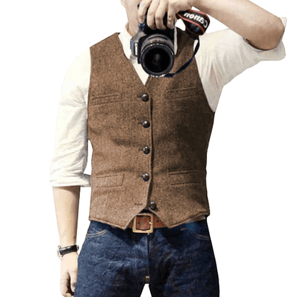 Men's waistcoat featuring timeless elegance and easy maintenance, crafted from high-quality fabric, perfect for versatile styling in formal and casual settings. 6