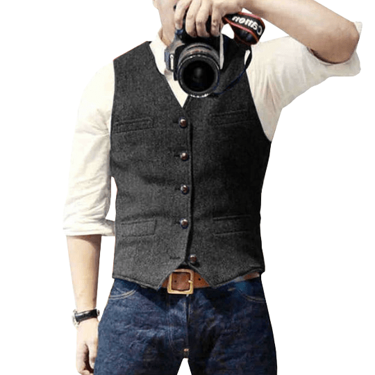 Men's waistcoat featuring timeless elegance and easy maintenance, crafted from high-quality fabric, perfect for versatile styling in formal and casual settings. 1