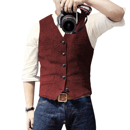 Men's waistcoat featuring timeless elegance and easy maintenance, crafted from high-quality fabric, perfect for versatile styling in formal and casual settings. 5