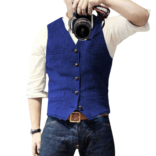 Men's waistcoat featuring timeless elegance and easy maintenance, crafted from high-quality fabric, perfect for versatile styling in formal and casual settings. 4