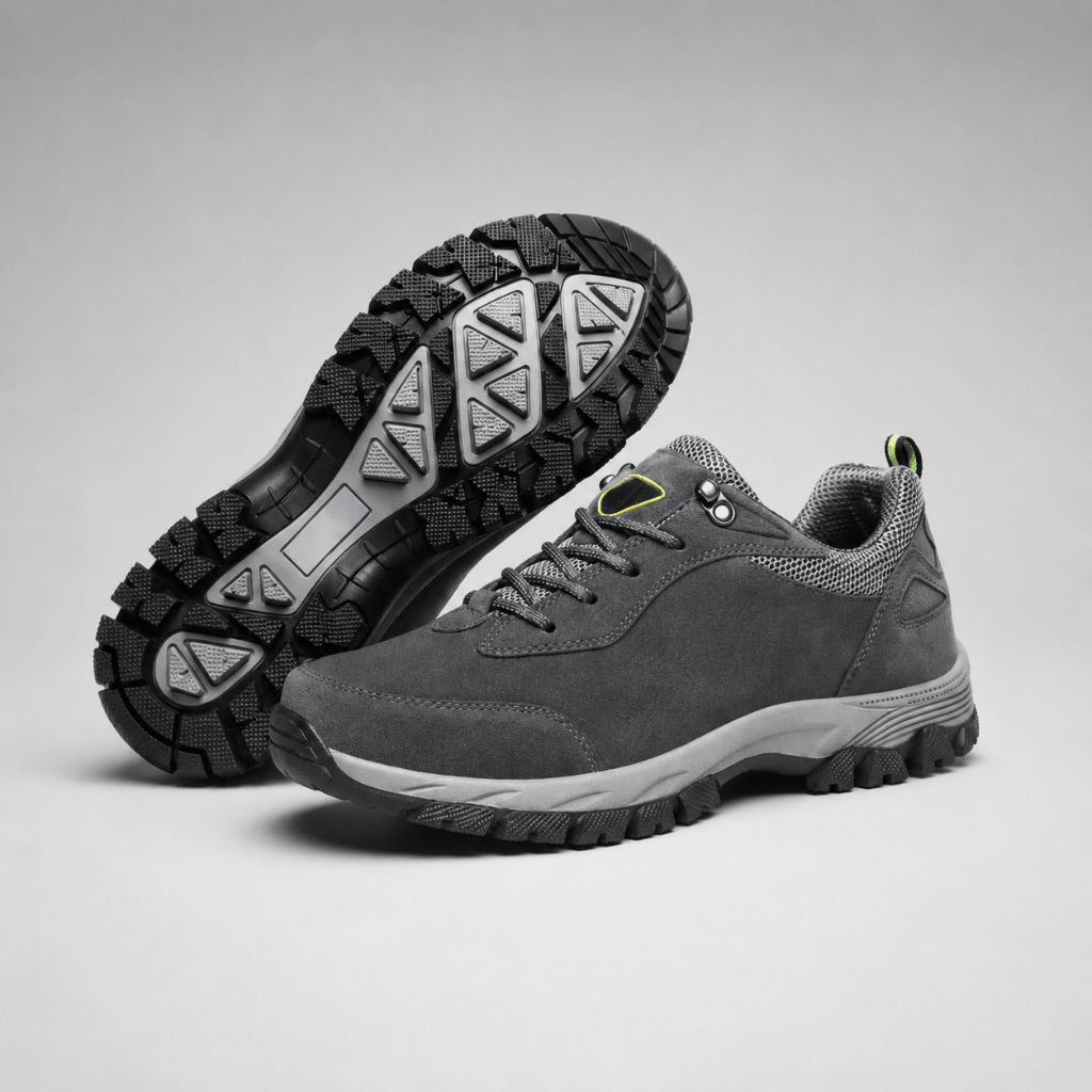 Men's water-resistant hiking shoes featuring a slip-resistant sole, designed for outdoor trails with lightweight comfort and durability. 3