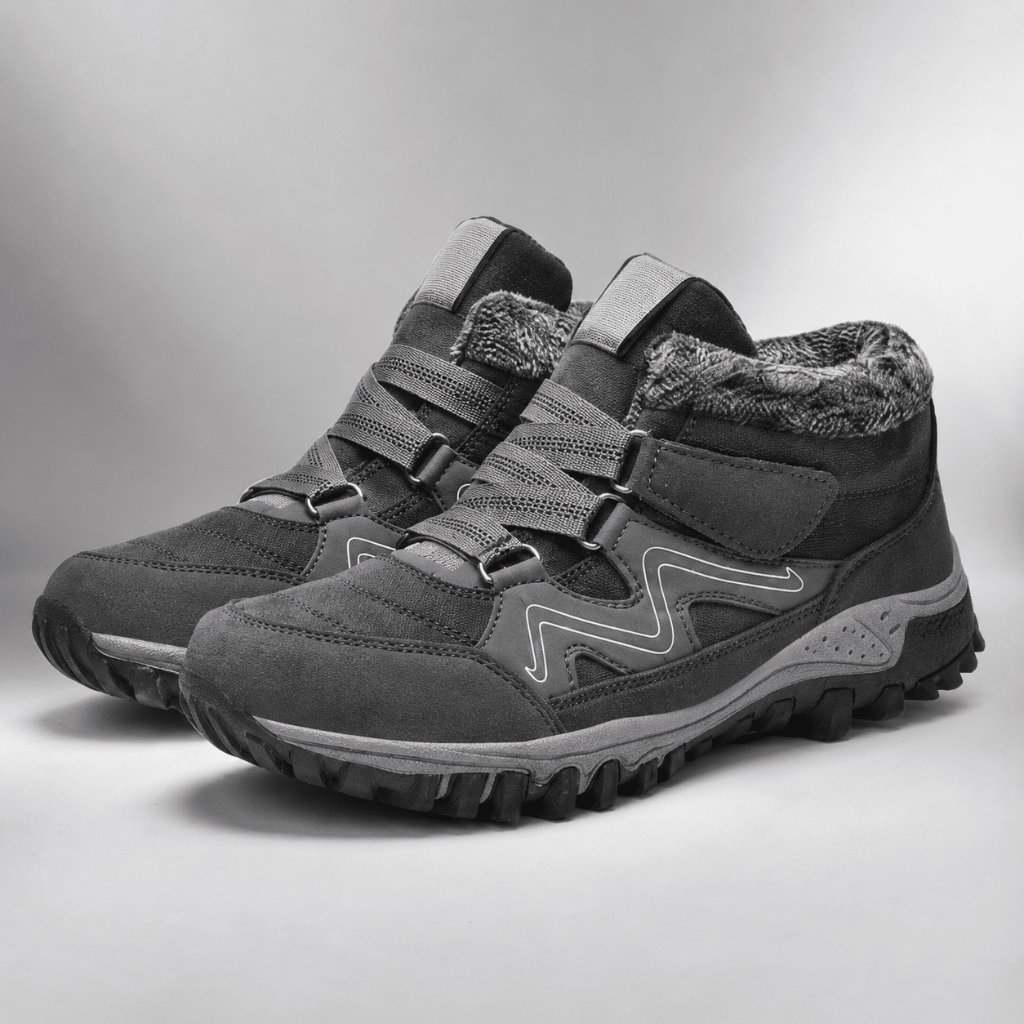Men's waterproof winter snow boots featuring insulated comfort and a secure strap design, perfect for outdoor activities and casual wear. 0