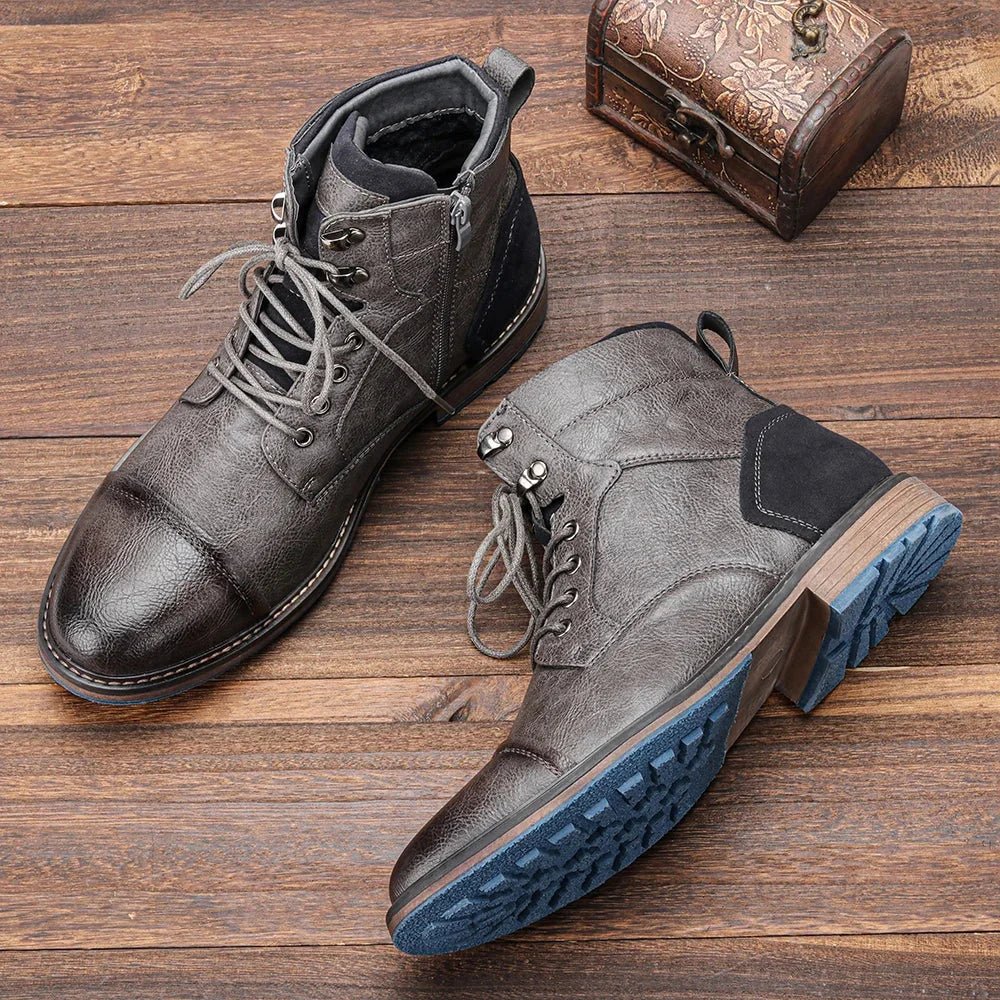 Men's winter boots featuring a warm interior and structured design, ideal for outdoor use, in an urban utility style with a 15cm shaft height. 4