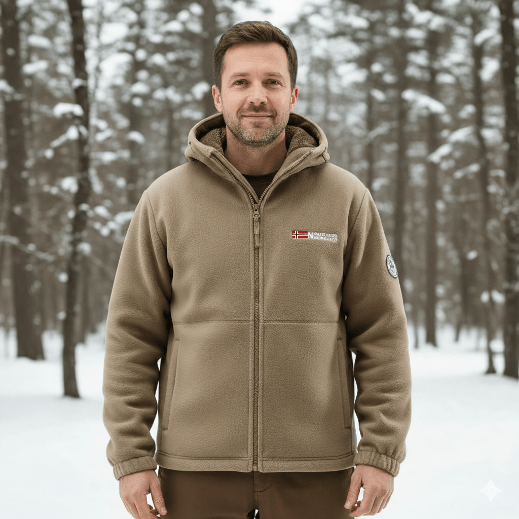 Men's winter jacket featuring a wind-resistant shell and thermal fleece lining, designed for optimal insulation and comfort in cold weather. 0