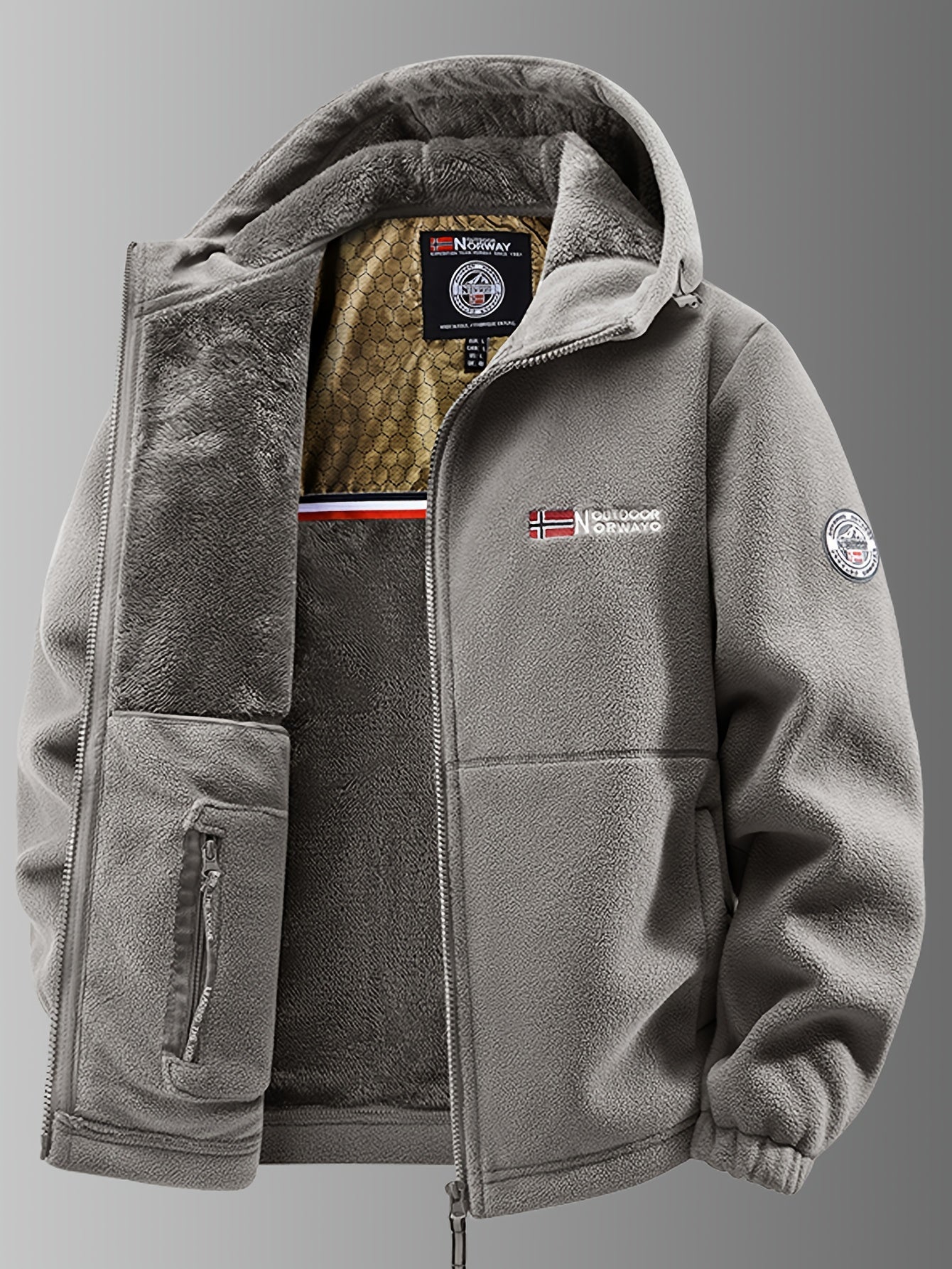 Men's winter jacket featuring a wind-resistant shell and thermal fleece lining, designed for optimal insulation and comfort in cold weather. 3