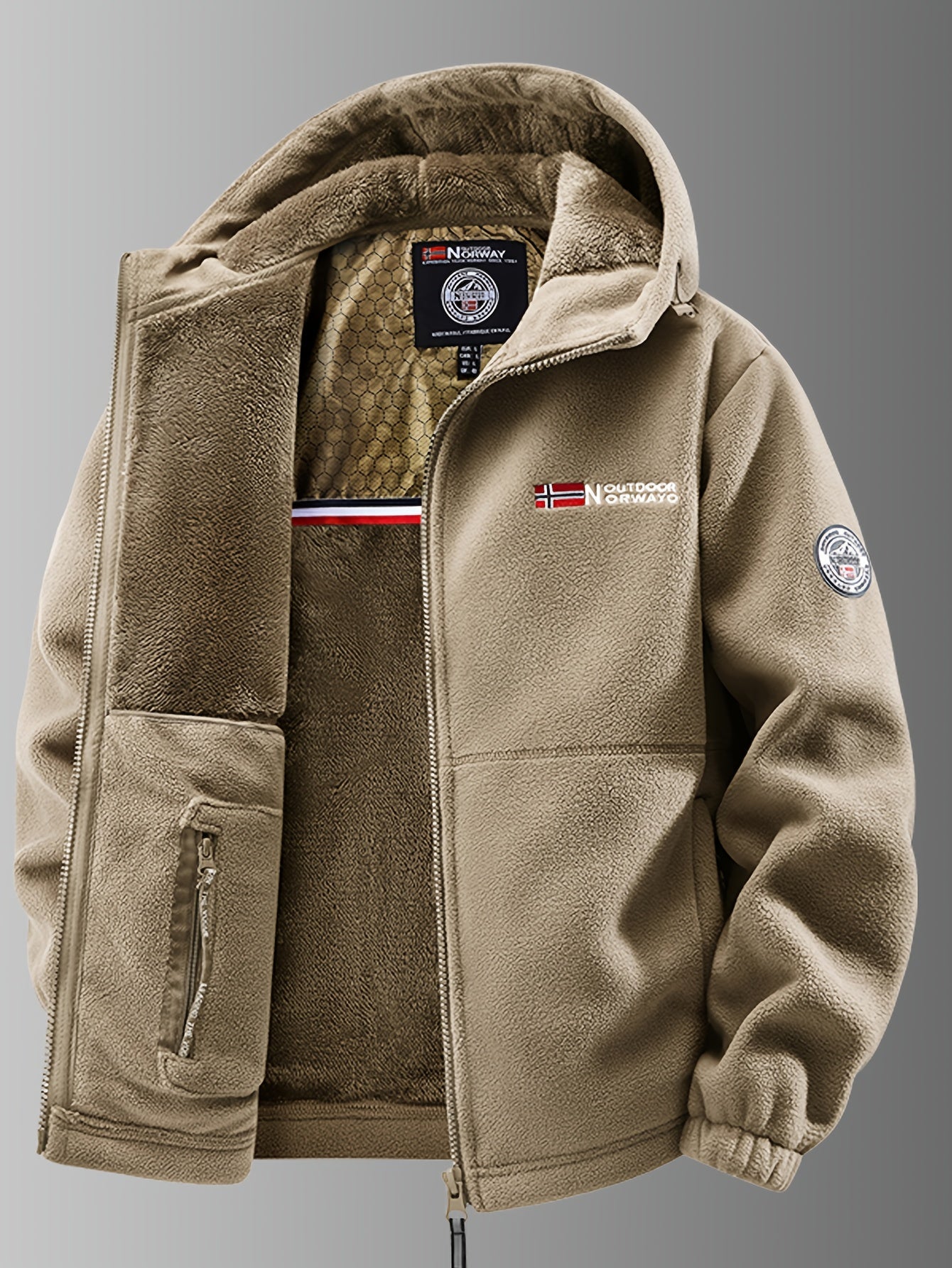 Men's winter jacket featuring a wind-resistant shell and thermal fleece lining, designed for optimal insulation and comfort in cold weather. 1