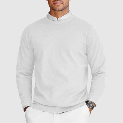 Men's wool sweater in soft, warm knitwear designed for layering, featuring a versatile casual style perfect for various occasions. 1