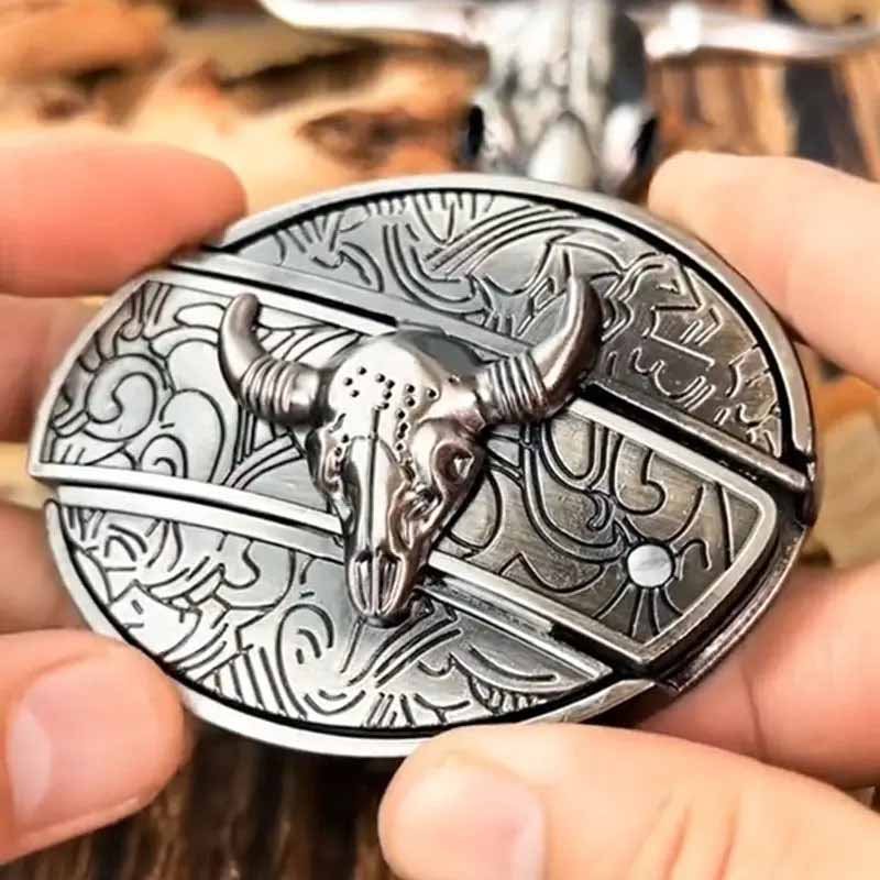 Metal Oval Belt Buckle with Hidden EDC Tool – Durable Zinc Alloy for 1.5 Inch Belts 0