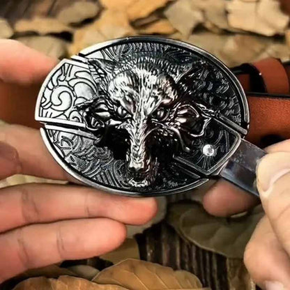 Metal Oval Belt Buckle with Hidden EDC Tool – Durable Zinc Alloy for 1.5 Inch Belts 9