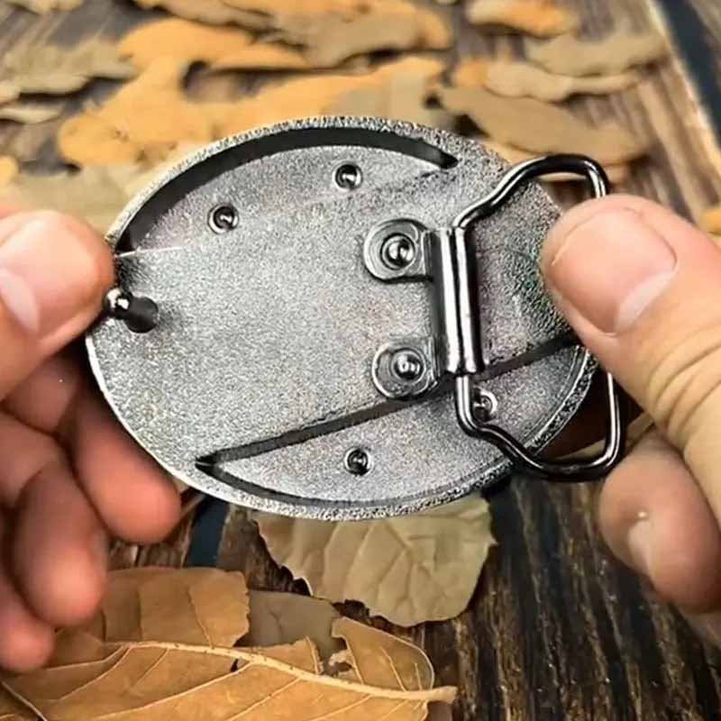 Metal Oval Belt Buckle with Hidden EDC Tool – Durable Zinc Alloy for 1.5 Inch Belts 3