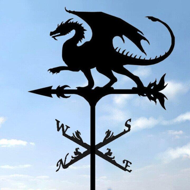 Metal weather vane featuring a whimsical cartoon animal design, perfect for adding charm to your garden or roof while serving as a durable outdoor wind indicator. 7