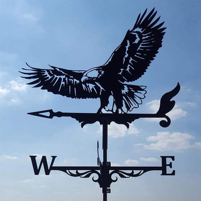 Metal weather vane featuring a whimsical cartoon animal design, perfect for adding charm to your garden or roof while serving as a durable outdoor wind indicator. 6