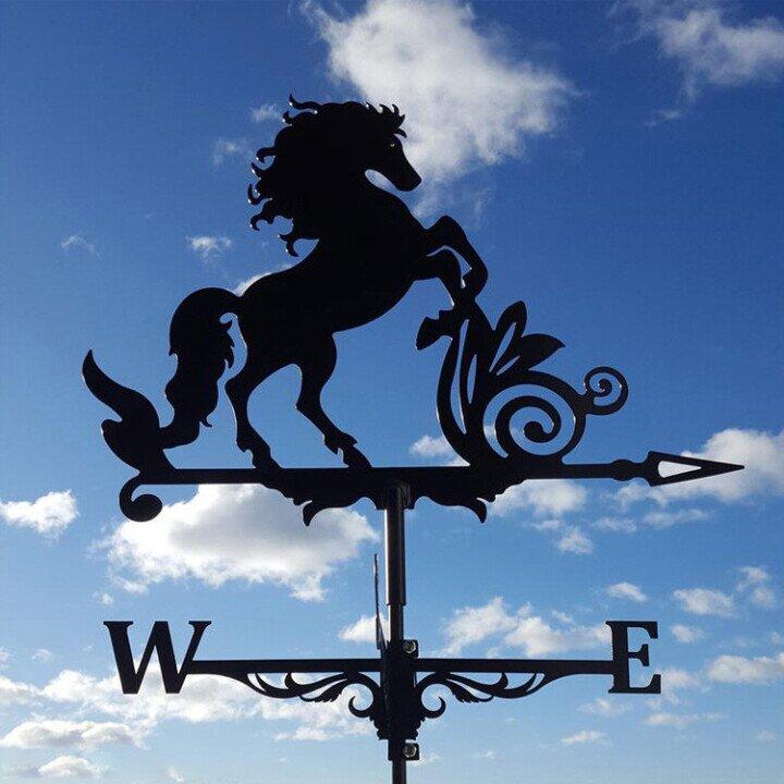 Metal weather vane featuring a whimsical cartoon animal design, perfect for adding charm to your garden or roof while serving as a durable outdoor wind indicator. 5